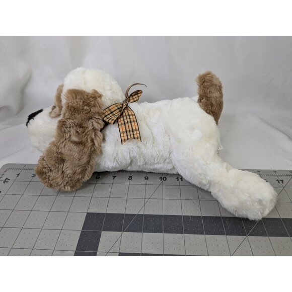Walmart White Brown Dog Plush Laying 15 Inch Stuffed Animal Toy - Picture 3 of 9